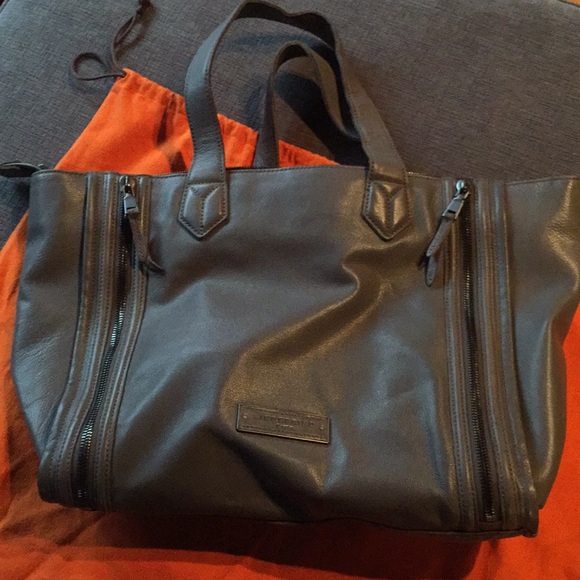 Liebeskind Calf Leather Grey Large Logo Tote - Picture 5 of 5